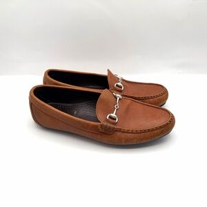 ALLEN EDMONDS Grand Cayman Brown Pebbled Leather Horse Bit Driving Loafers 9D